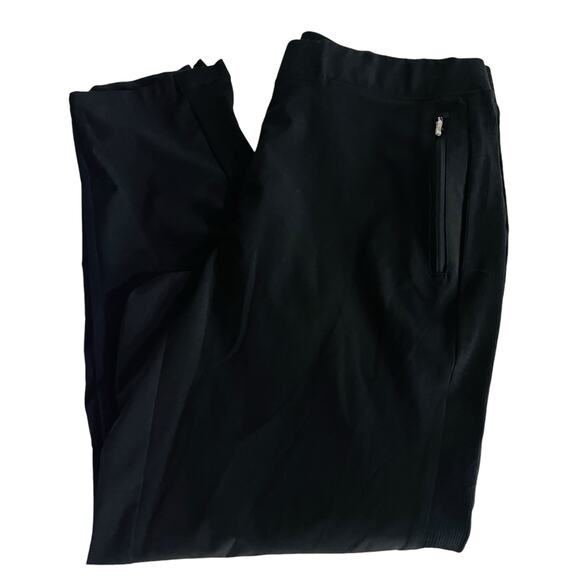 Chicos High Rise Ribbed Side Pull On Pants Size 6 Black - Picture 5 of 11